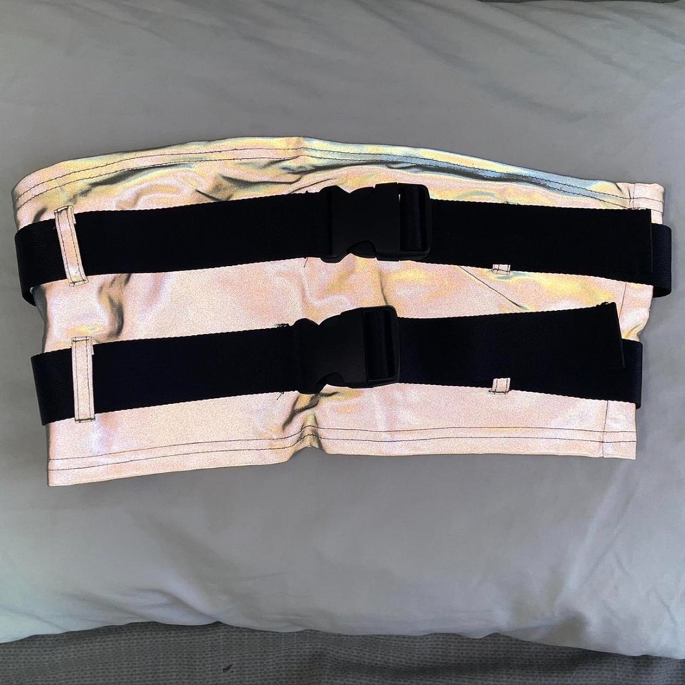 Reflective tube top with buckles